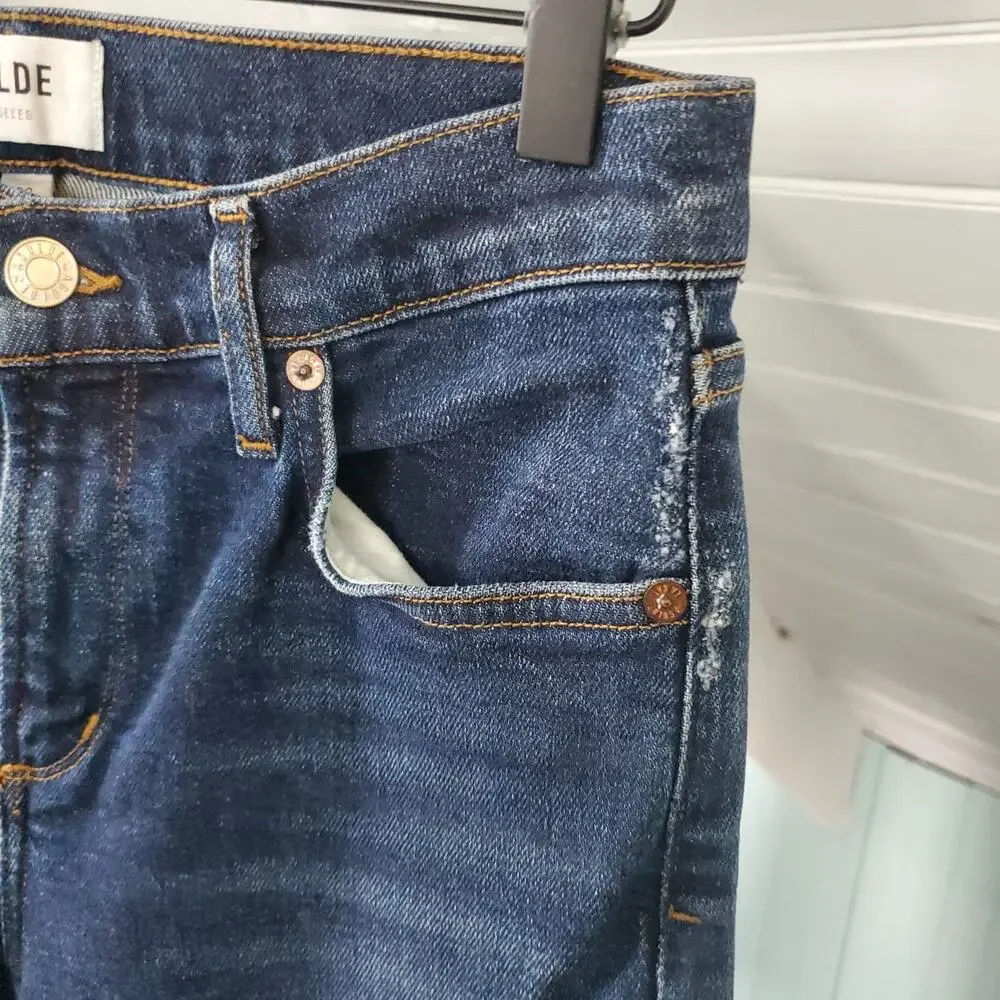 AGOLDE Sophie Mid Rise Skinny Dark Wash Blue Jeans Cabana Wash Size 26 Women's - Picture 5 of 16